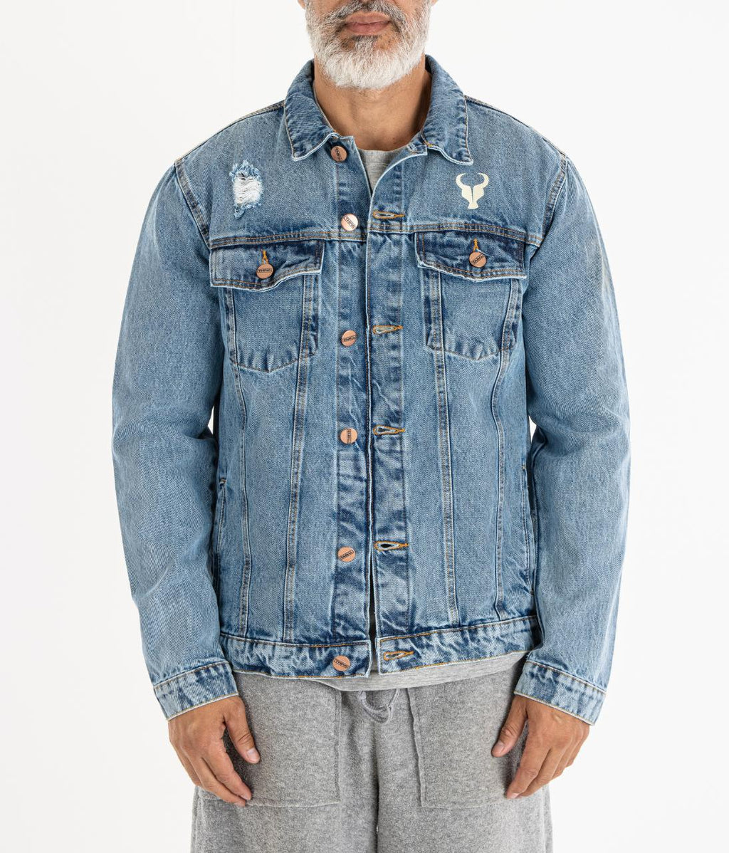 Jaqueta TORO Blue Jeans Flame Skull