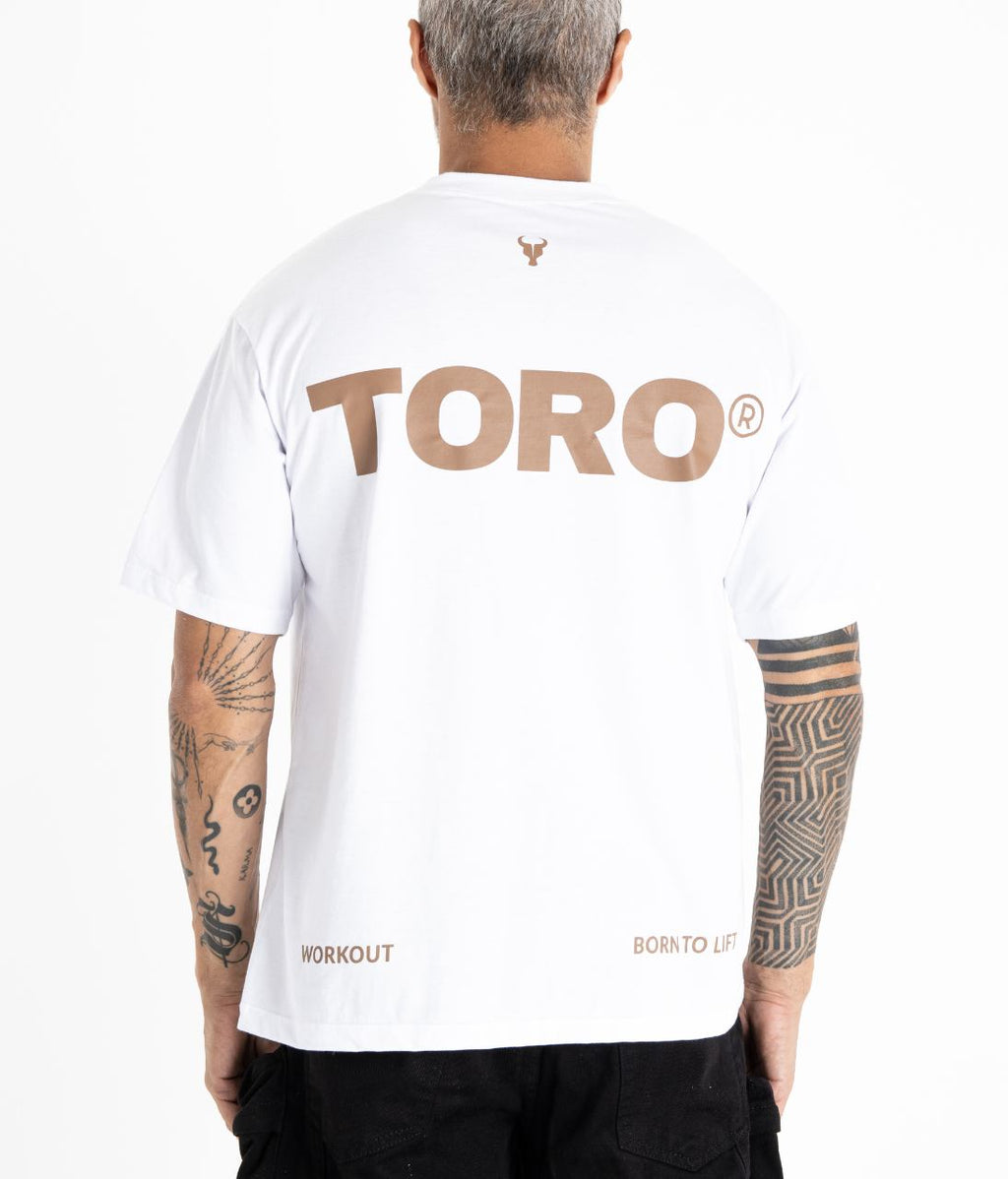 T-shirt Toro Clothing Over Born To Lift Branca