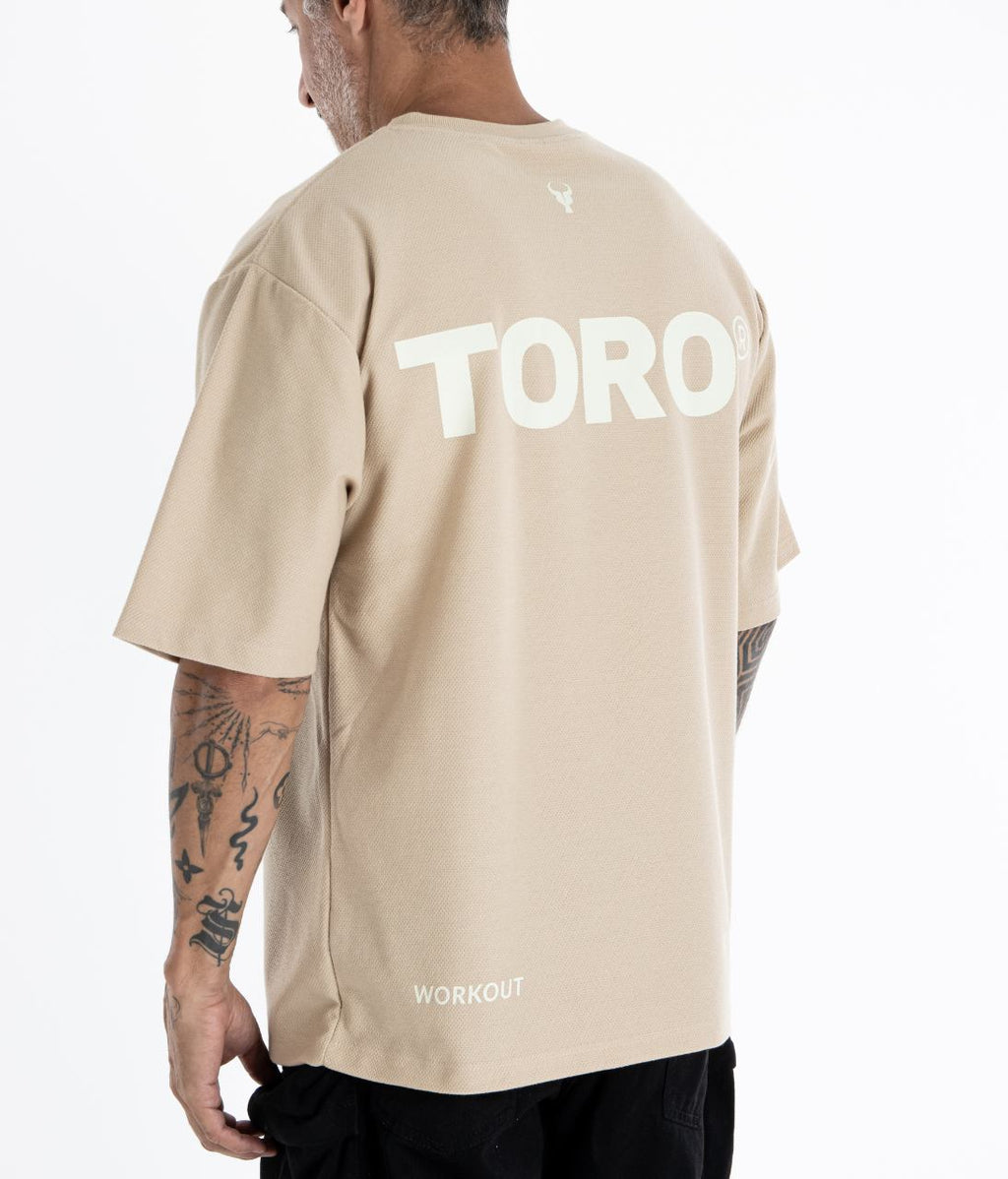 T-shirt Toro Clothing Over Born To Lift Caqui