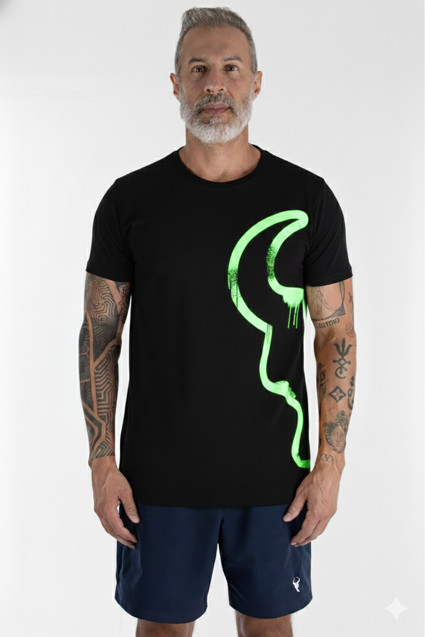 T-Shirt Toro Black Half Green Neon