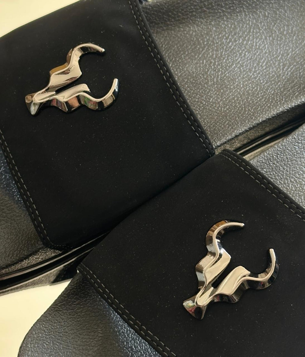 Chinelo Toro Slide Preto Hades Nobuck