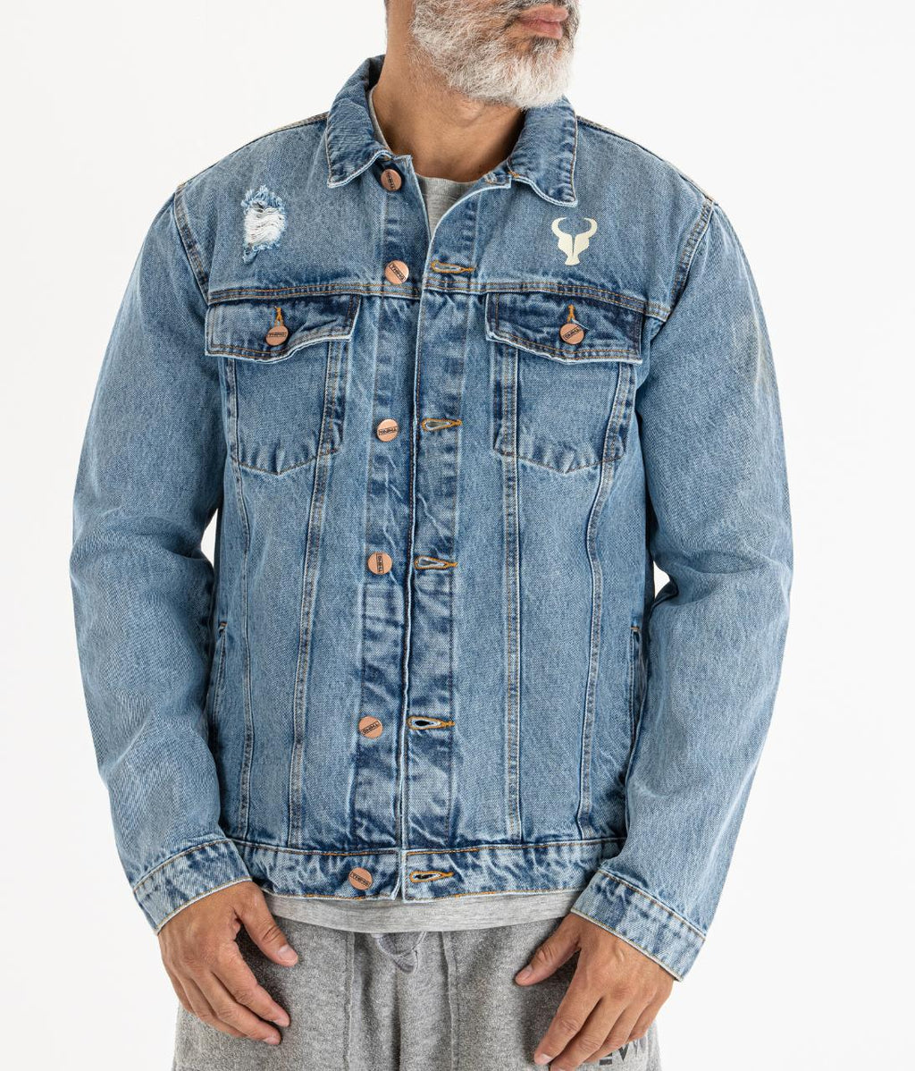 Jaqueta TORO Blue Jeans Flame Skull