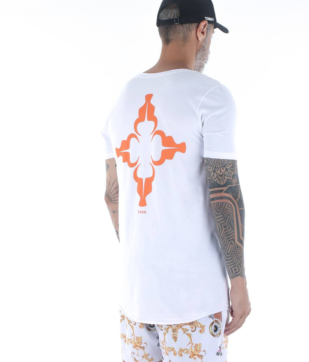 T-shirt Toro Long Monograma Laranja