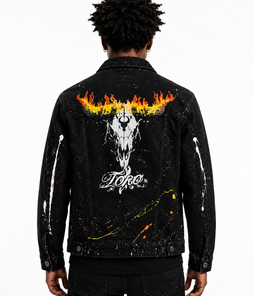 Jaqueta TORO Custom Splash Preta Flame Skull  TAM/G