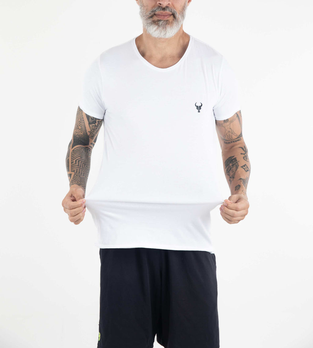 T-shirt Toro Fio egípcio Corte a Fio white