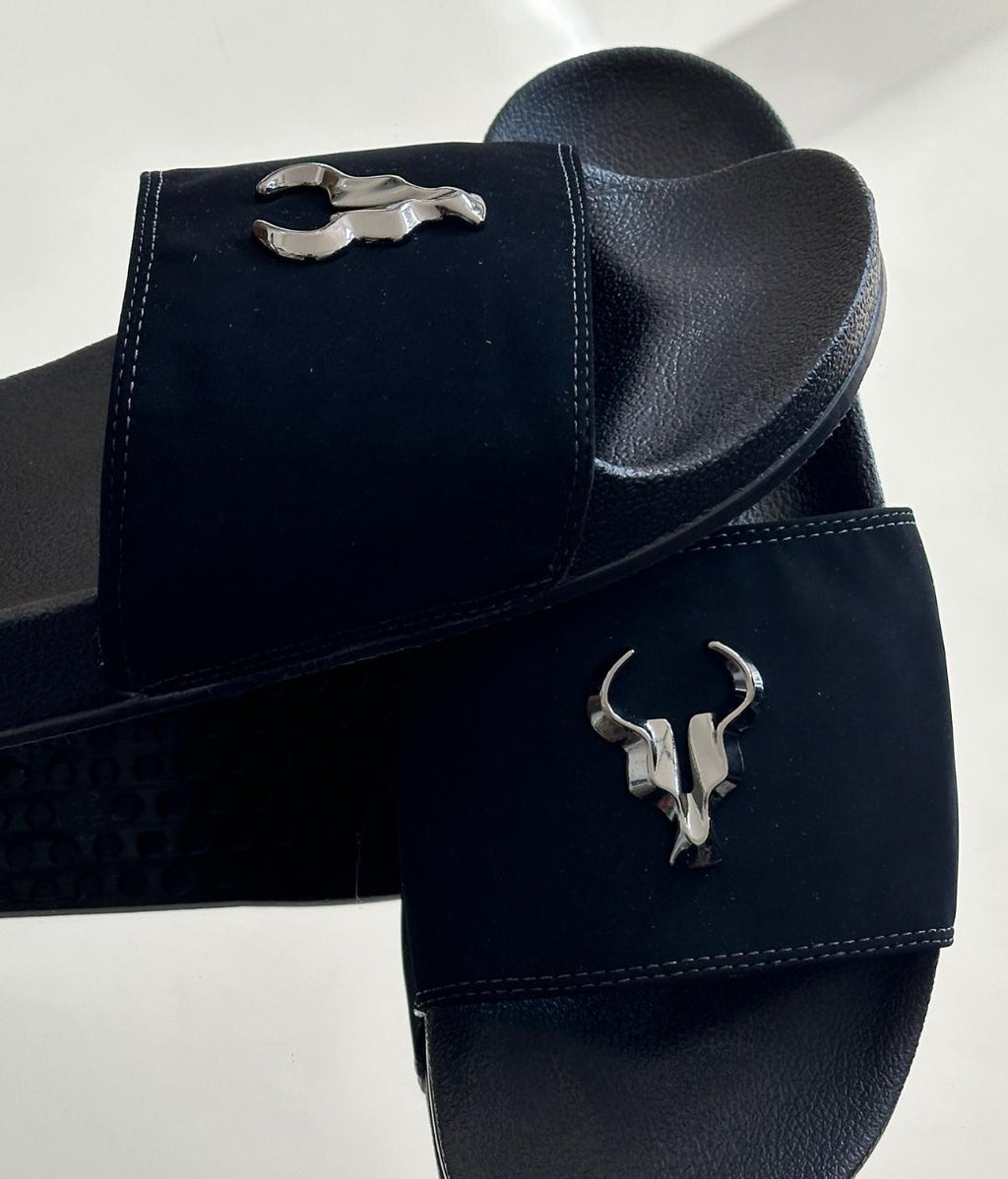 Chinelo Toro Slide Preto Hades Nobuck