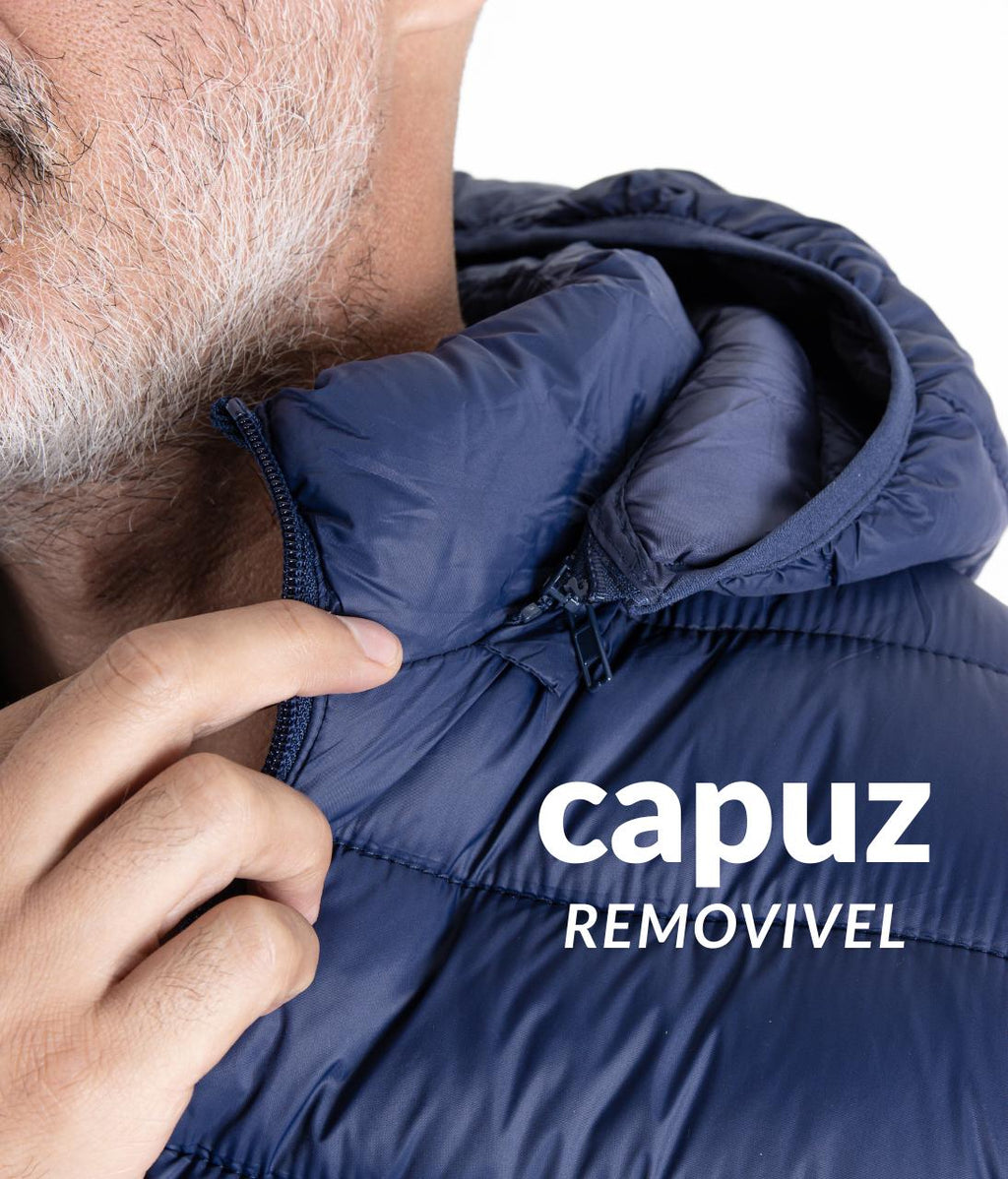 Jaqueta TORO Puffer Azul capuz destacável