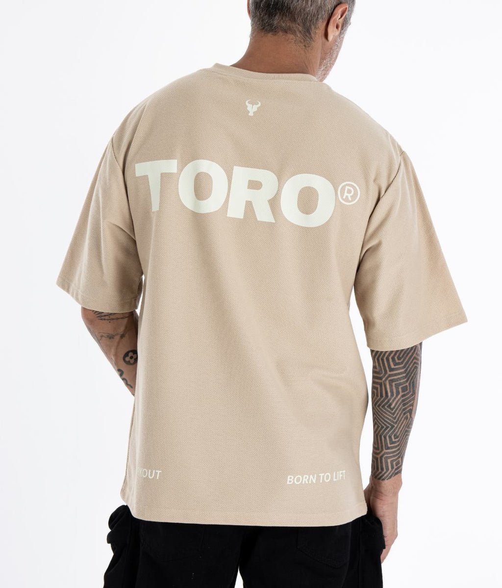 T-shirt Toro Clothing Over Born To Lift Caqui