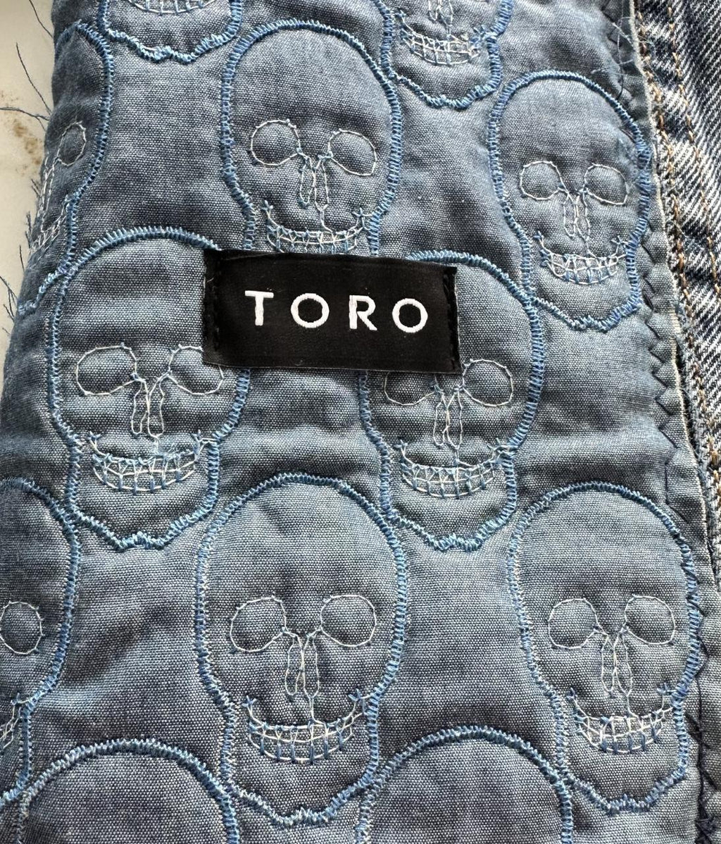 Jaqueta TORO Custom Jeans Flame Skull