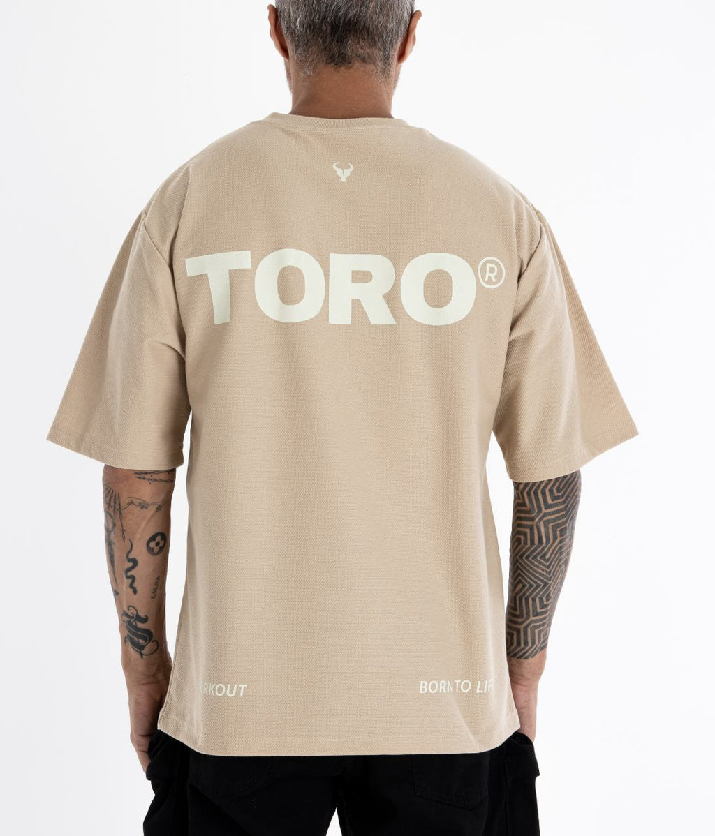 T-shirt Toro Clothing Over Born To Lift Caqui