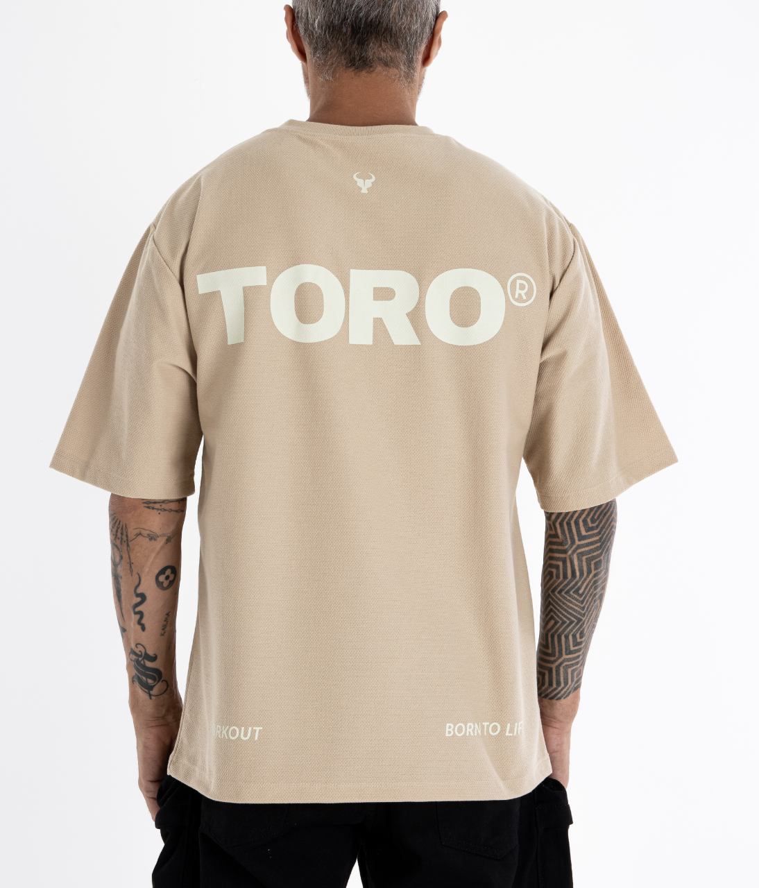 T-shirt Toro Clothing Over Born To Lift Caqui