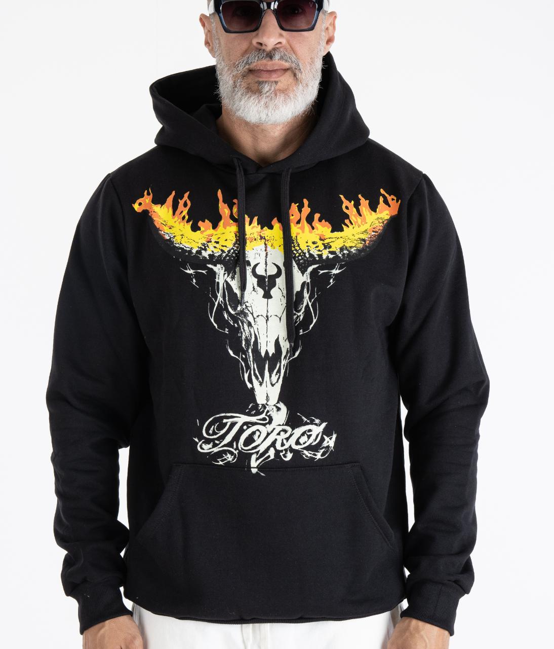 Moletom TORO Capuz Flame Skull Black