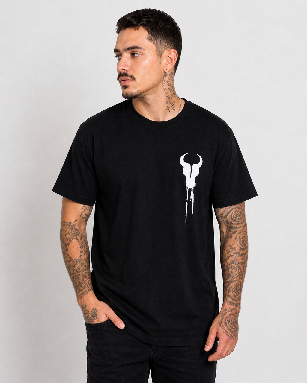 T-shirt Dripping Paint Black